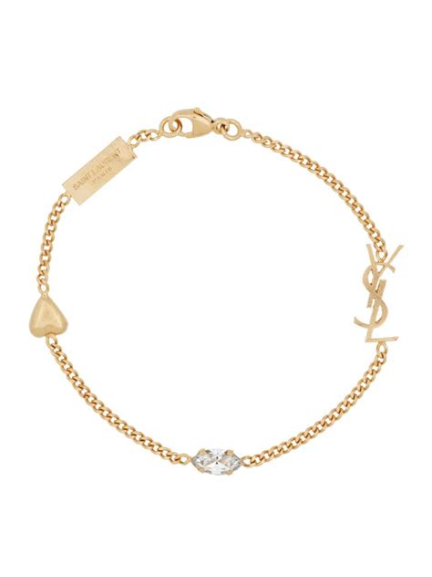 Saint Laurent Opyum heart charm bracelet in metal